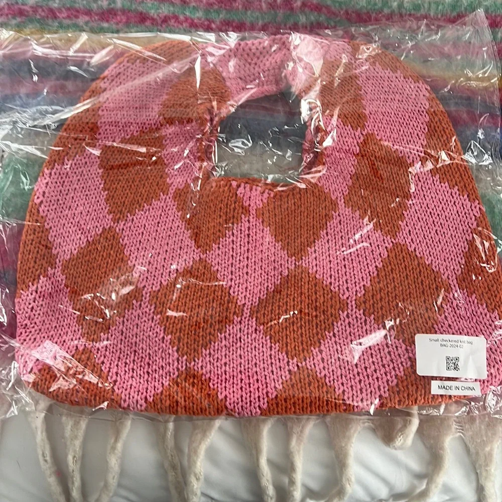 NWT checkered knit bag - Picture 1 of 1